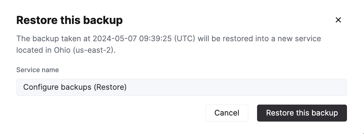 Restoring a backup